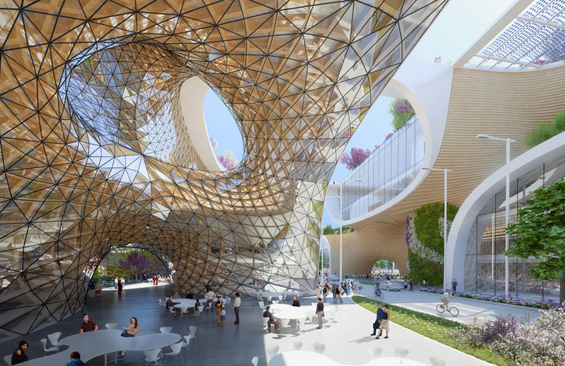 Illustration for article titled This Futuristic Megamall Wants to Make Shopping Eco-Friendly